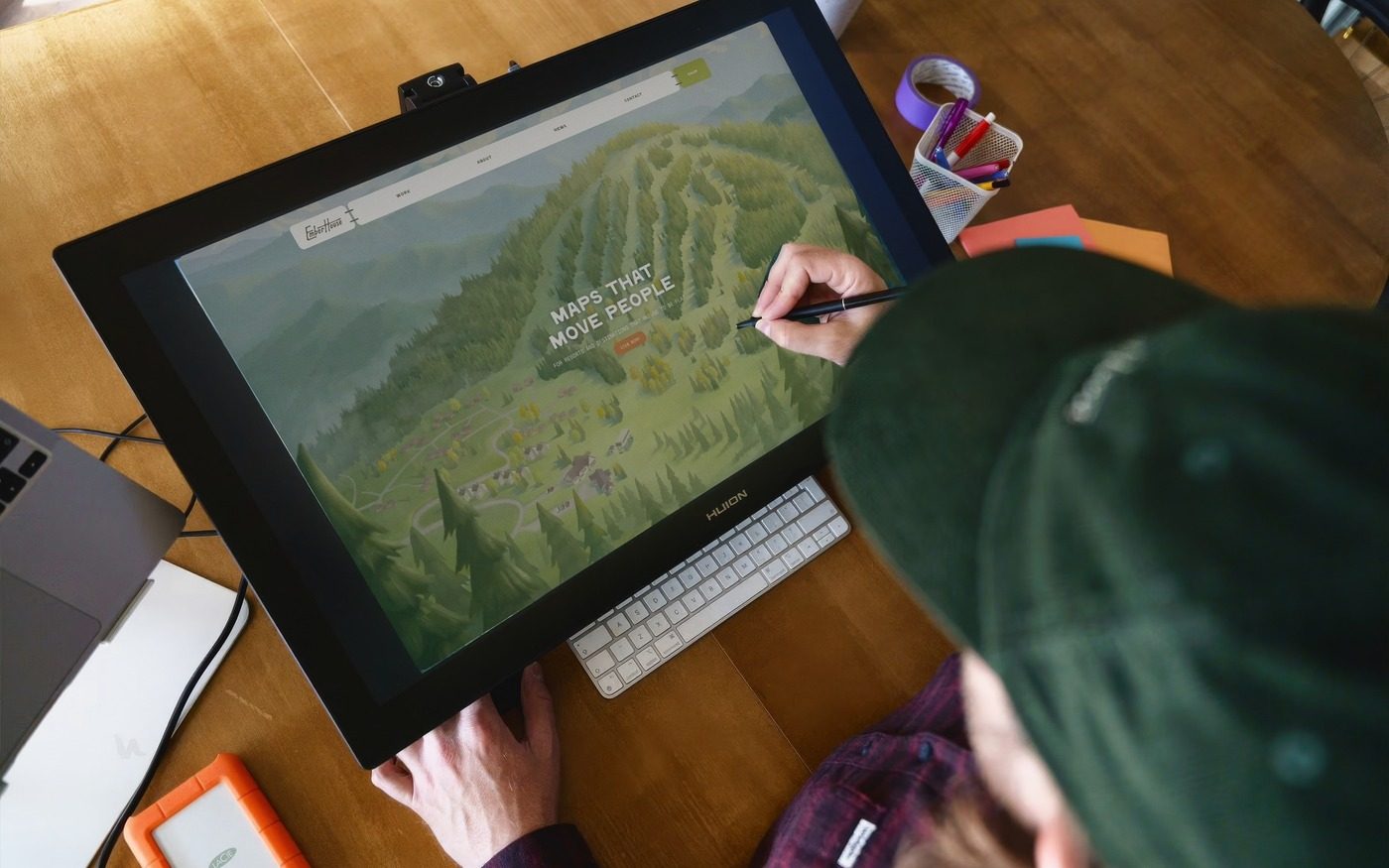 Emberhouse, the site on a screen in a map studio