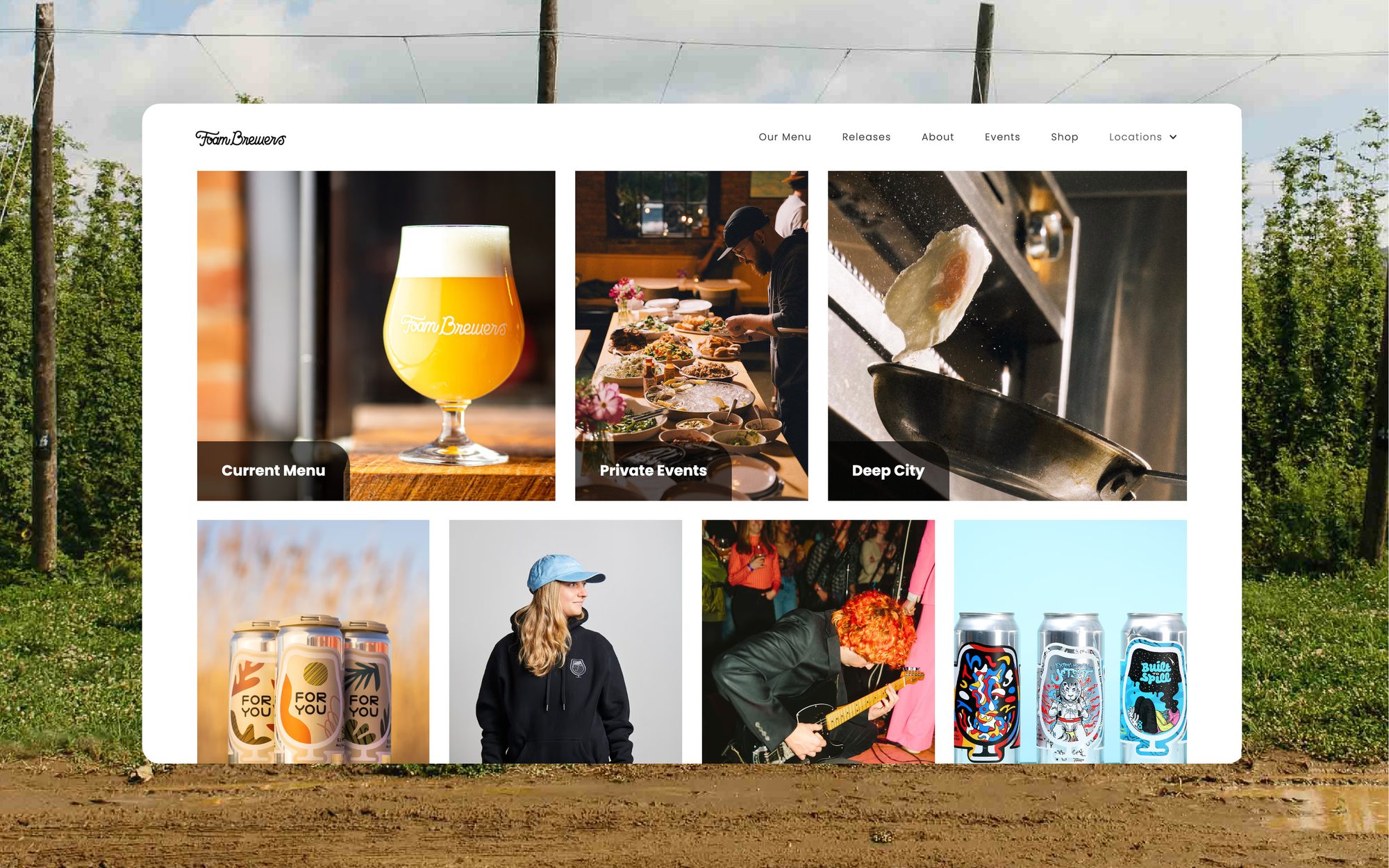 The Foam Brewers site, its archive capture standing in for a plate.